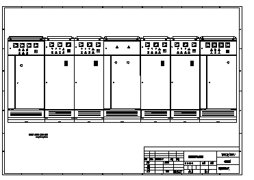 某厂7台变频成套柜面板施工cad图纸-图一