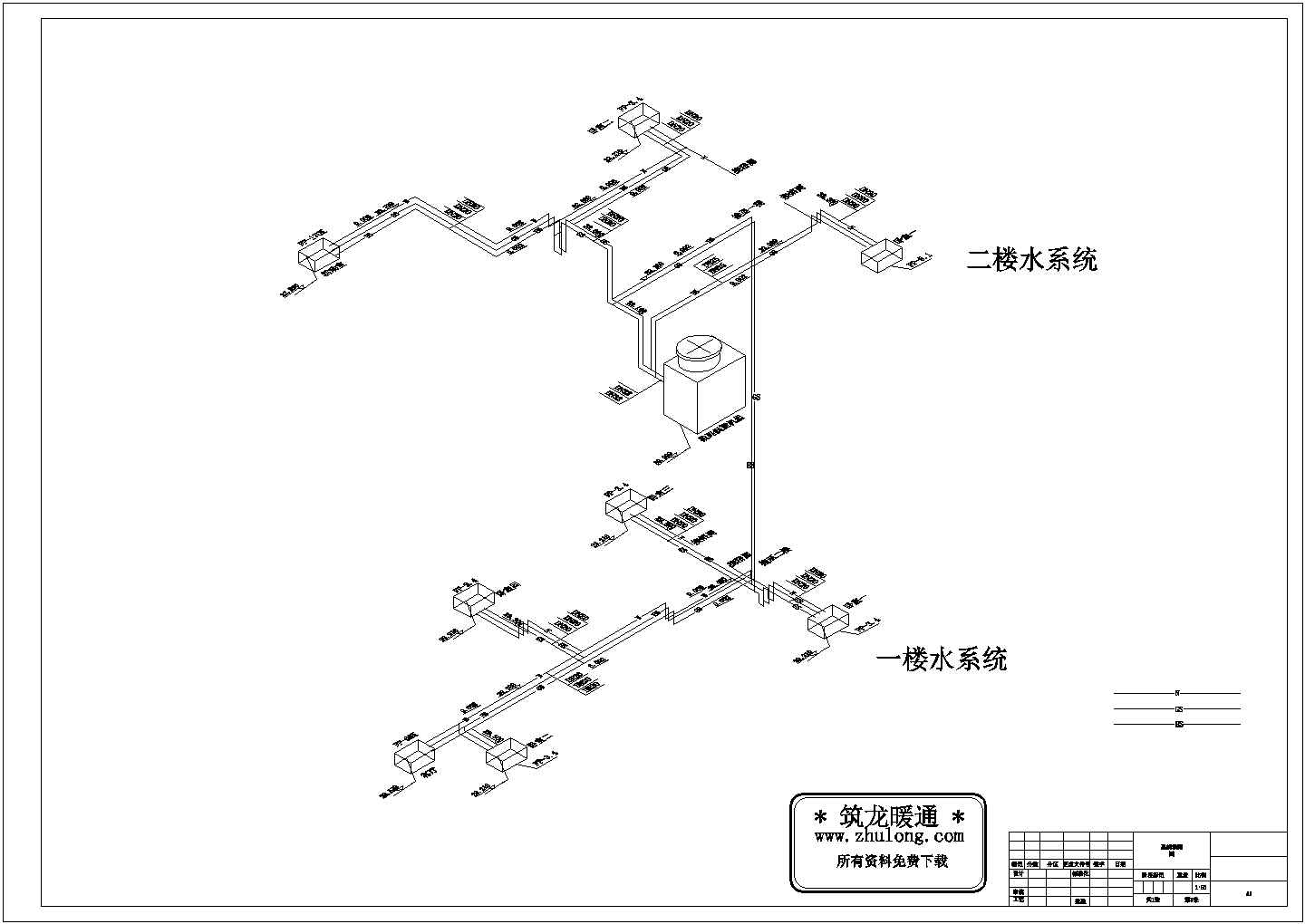 上海市徐汇区某小区2层单体别墅数码涡旋机组空调系统设计CAD图纸