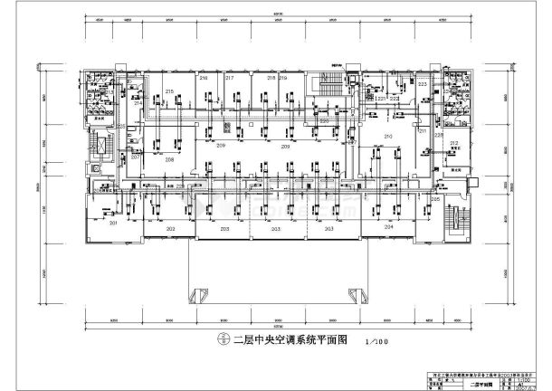 北京市昆山金利办公楼内部中央空调系统全套设计CAD图纸-图一