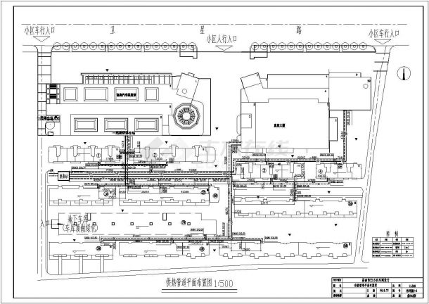 西安市锦江花园小区供热管网工程全套设计CAD图纸（13万平米）-图一