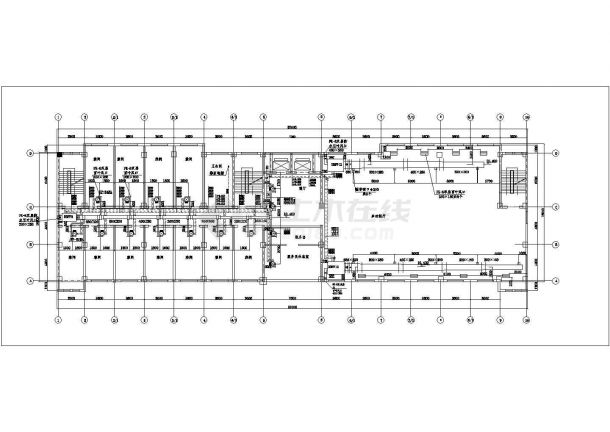 西安市灞桥区10层龙泉大酒店内部空调工程全套设计CAD图纸-图一