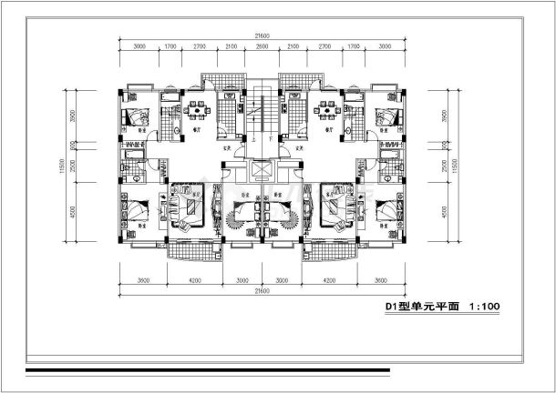 某住宅新区多层住宅楼户型设计cad建筑平面方案图-图二