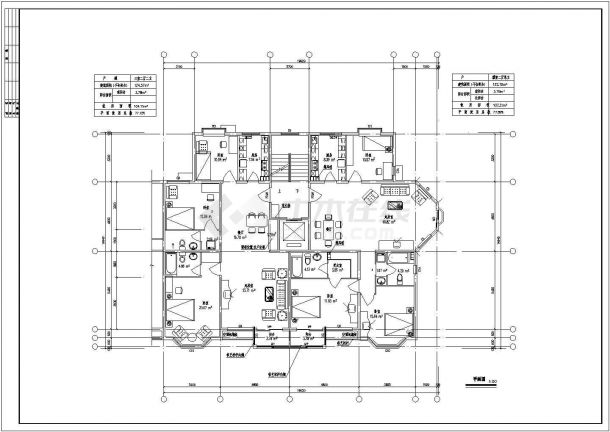 某多层住宅楼户型设计cad建筑平面方案图-图二
