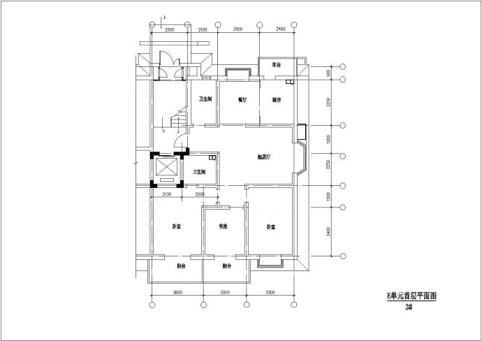 经典带电梯小高层住宅户型设计cad平面方案图集_图1