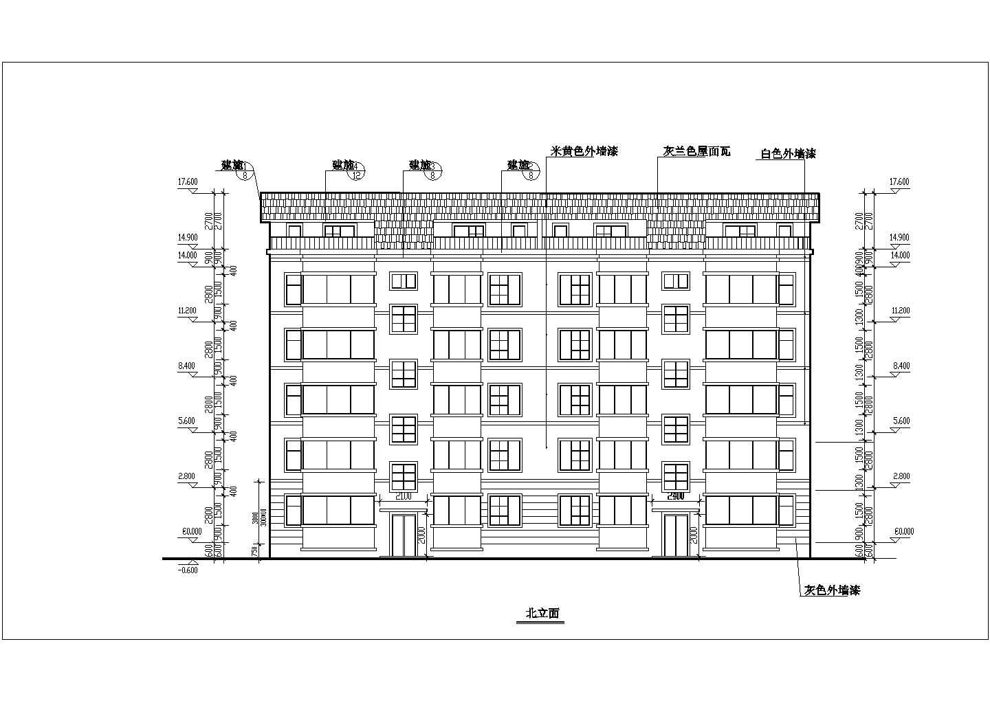 【扬州】某仿古阁楼多层住宅楼全套建筑设计施工cad图