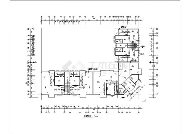 六层L型住宅三单元混合户型建筑方案图-图一