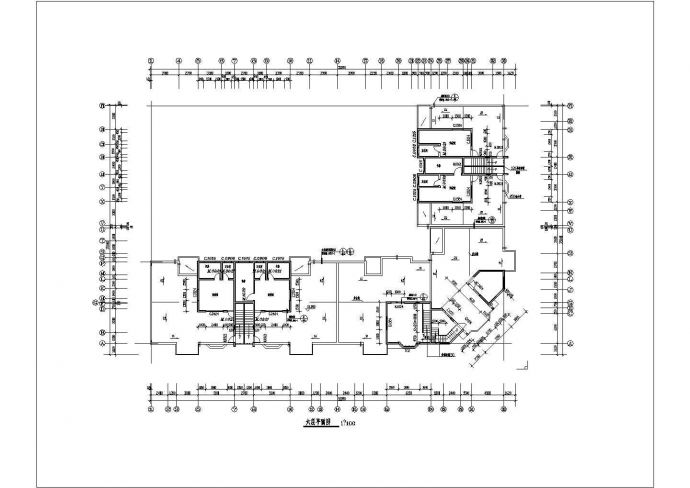 六层L型住宅三单元混合户型建筑方案图_图1