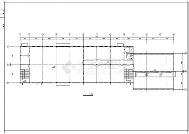 某二层食堂浴室建筑设计施工图纸-图一