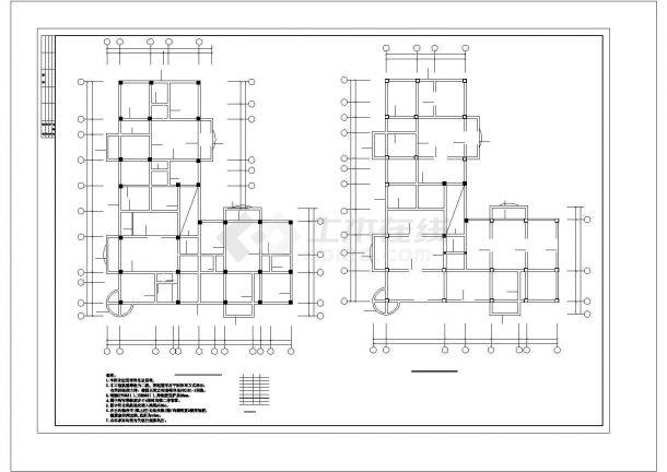 某多层混凝土框架结构底商住宅楼设计cad全套结构施工图（含设计说明）-图一