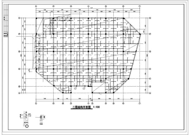 某多层框架结构商城设计cad全套结构施工图（含设计说明）-图一