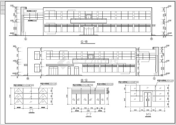 某二层食堂建筑设计CAD施工图纸（建筑面积1552平方米）-图一