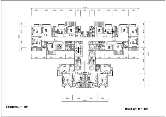 某住宅区的多层欧式公寓建筑规划施工图_图1