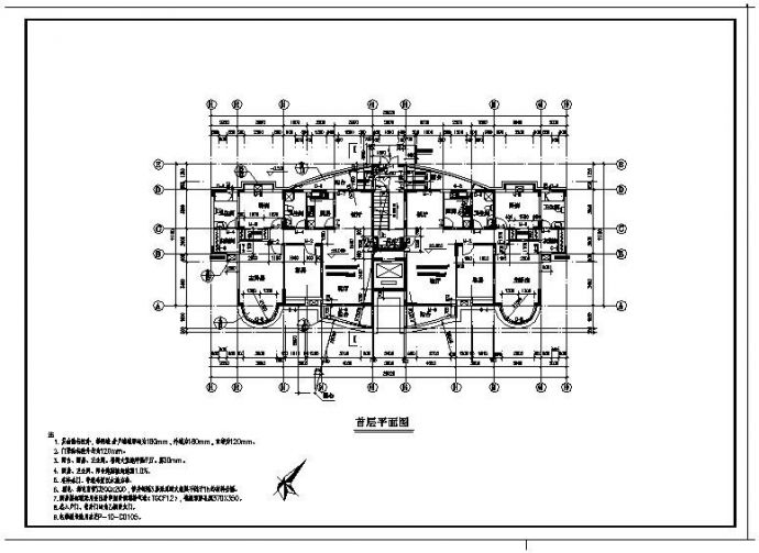 某房屋电梯住宅楼工程布置设计图CAD详图_图1