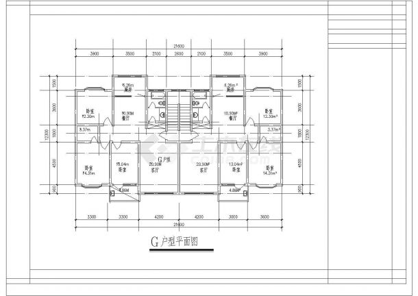 典型建筑面积110至120平米的住宅户型设计cad建筑平面方案-图一