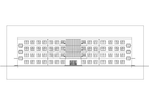 河南地区某重点大学4500平米4层框架结构办公楼建筑结构设计CAD图纸-图一