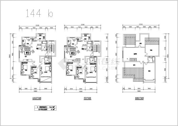 经典多层住宅楼户型设计cad平面方案图图集（含24种方案设计）-图一