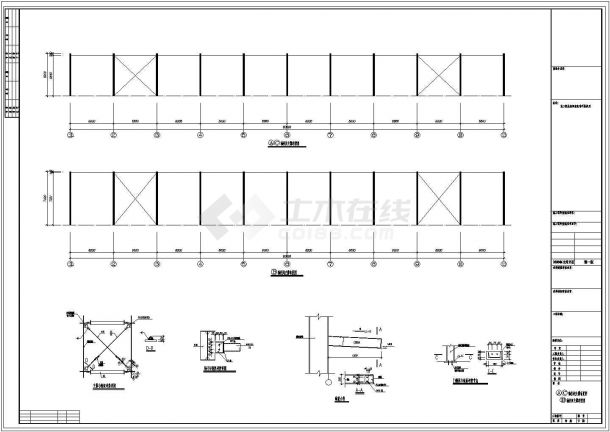 某30米轻钢结构农贸市场全套建筑施工图-图二