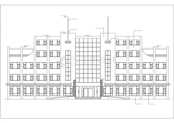 武汉市某大学2460平米4层框架结构综合办公楼建筑结构设计CAD图纸-图一