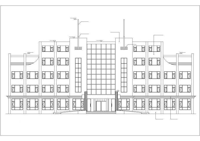 武汉市某大学2460平米4层框架结构综合办公楼建筑结构设计CAD图纸_图1