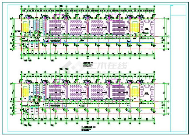 中小学5层1-3教学楼含效果图建筑设计施工图-图二