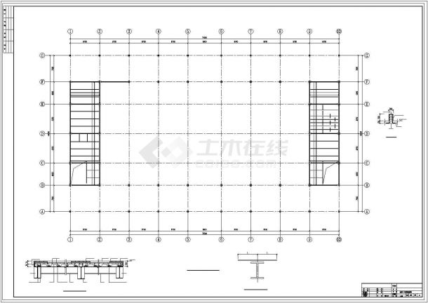 二层钢网架结构农贸市场结构设计CAD施工图-图二