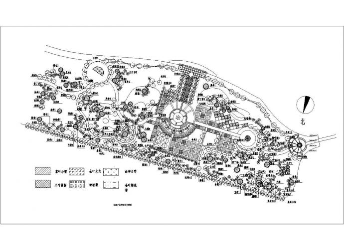 某大型城市休闲广场绿化种植规划设计cad总平面施工图纸_图1