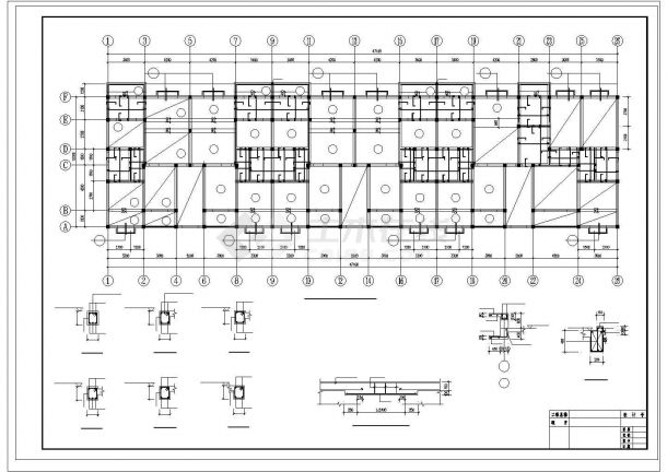 某八层农贸市场砖混结构设计CAD施工图-图二