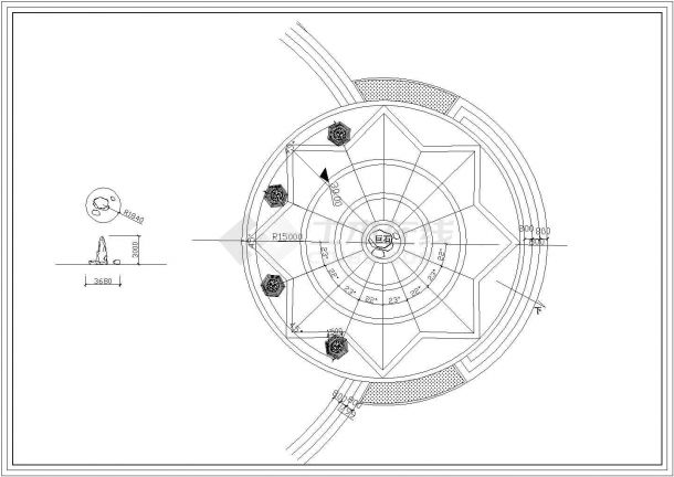 承建装修设计江都市某地区观景平台施工CAD图-图一