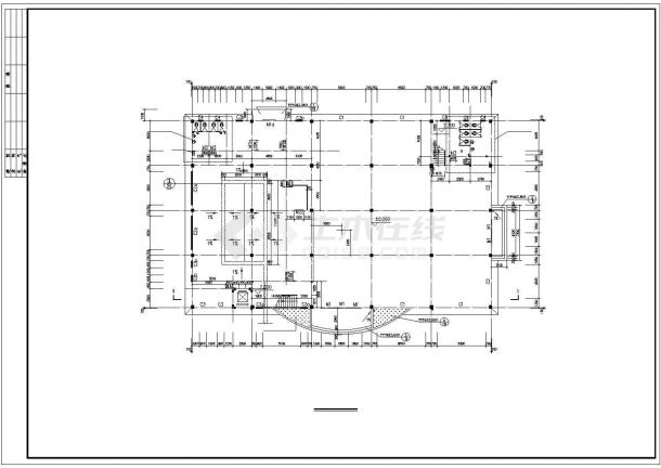 某厂区3层大型职工食堂建筑设计CAD施工图-图二