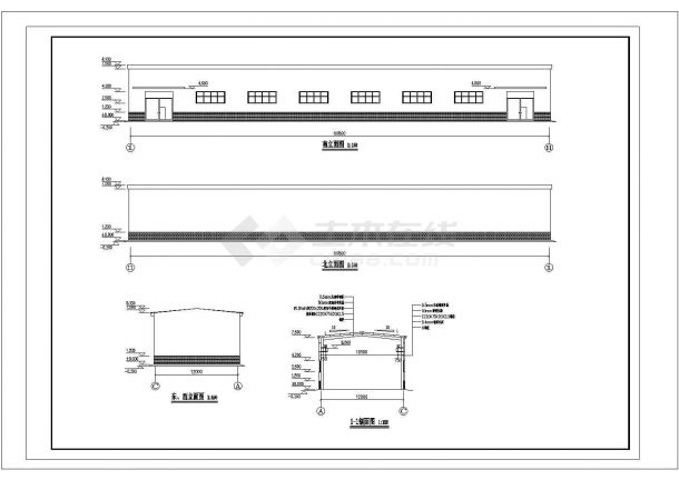 某12米跨钢结构厂房建筑设计施工图-图二