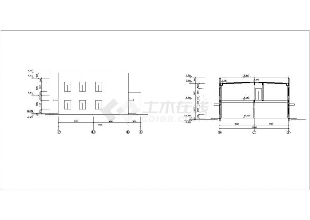 某厂区2层食堂浴室建筑设计CAD施工图-图二