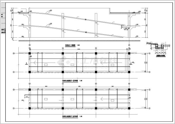 某地下两层无梁楼盖车库结构设计施工CAD图纸-图二