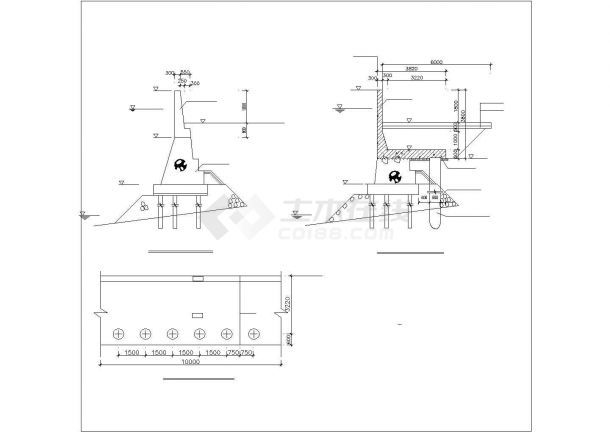 某地区造船厂防汛墙维修加固工程施工CAD图纸-图一