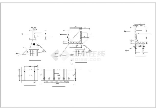 某地区造船厂防汛墙维修加固工程施工CAD图纸-图二