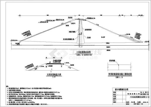 某地区病险水库大坝加固工程施工CAD图纸-图二