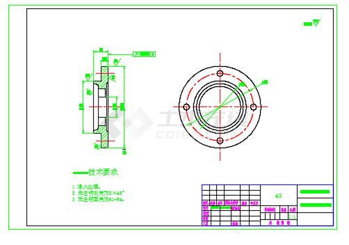 环面蜗轮蜗杆减速器设计图-图二