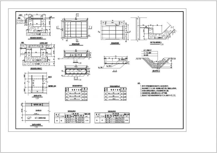 轻型、重型盖板排水沟结构设计施工图_图1