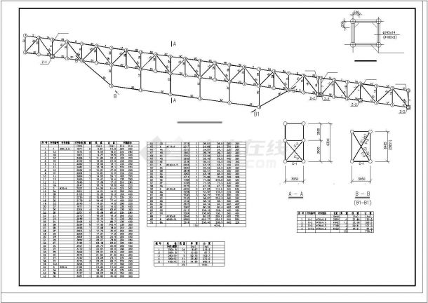 某建筑桁架结构完整设计施工CAD图纸-图二