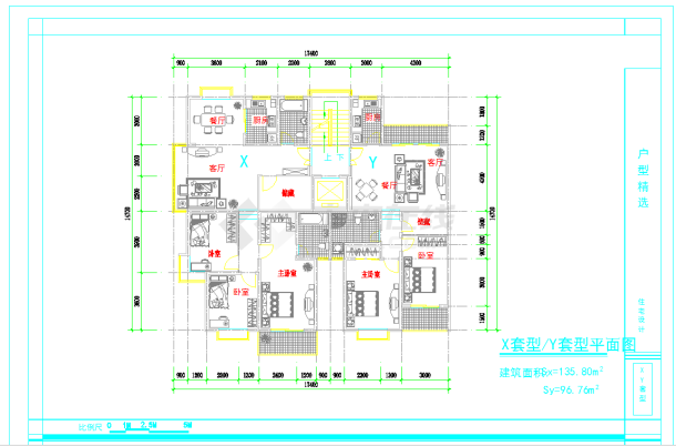 某地小区住宅户型精选1楼1电梯2户4种方案1楼2电梯2种方案2户3户各11楼梯2户5种方案户型面积85至161平米之间图纸-图二