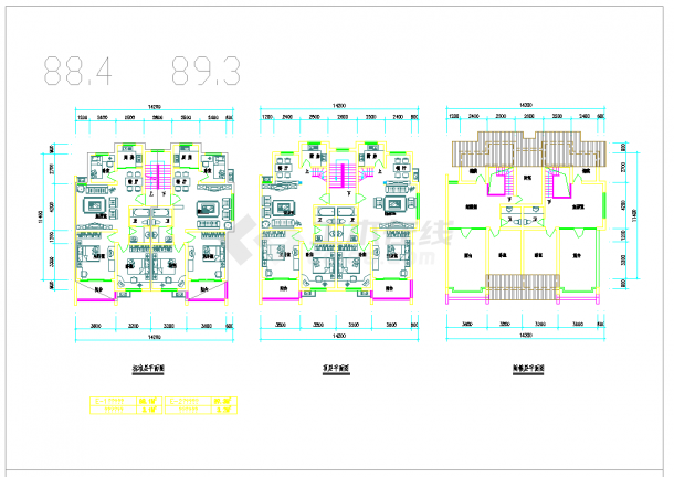 某地住宅平面户型图集71至155平米图纸-图二