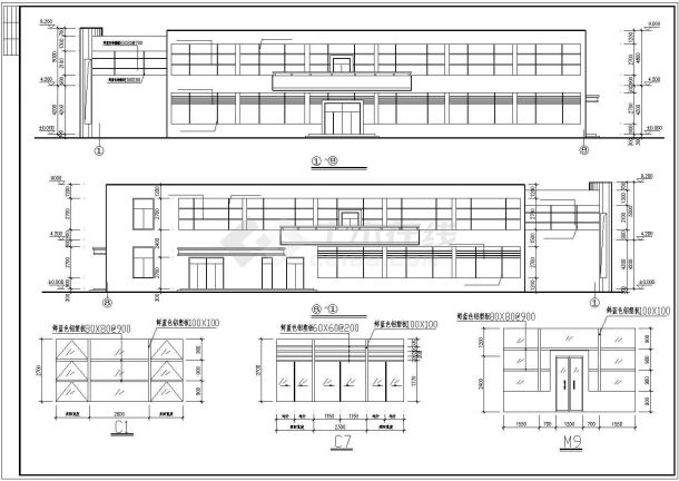 某公司1500平米双层员工食堂建筑设计CAD施工图-图二