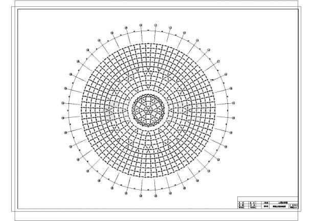 [江西]84米直径圆形网壳结构体育馆结构施工图-图一