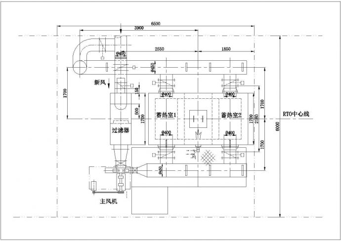 蓄热式焚烧装置结构设计CAD图_图1