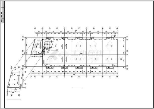 5层4029平米食堂宿舍综合楼建筑设计施工cad图，共十二张-图一