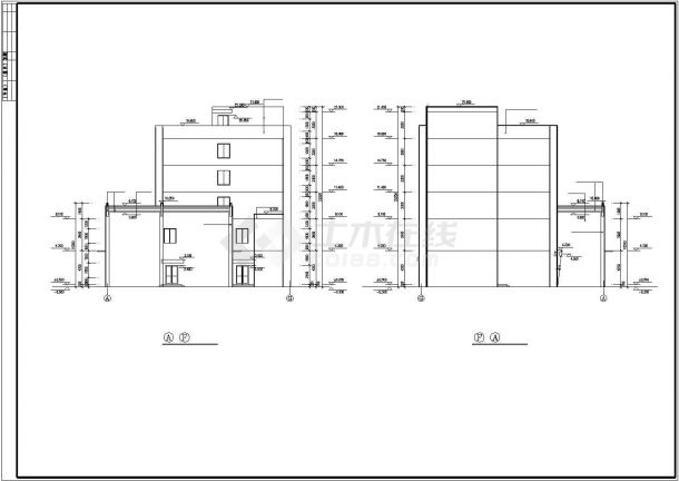 4029平方米5层食堂宿舍综合建筑设计施工cad图，共十二张-图一