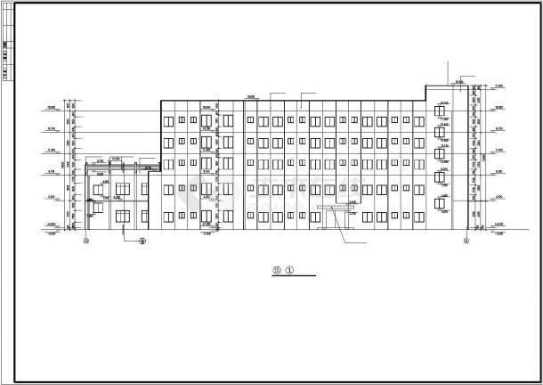 4029平方米5层食堂宿舍综合建筑设计施工cad图，共十二张-图二