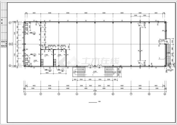 2层钢结构高档食堂建筑设计CAD施工图-图二