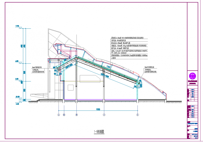 某地公共卫生间幕墙及屋面方案设计CAD施工图纸_图1