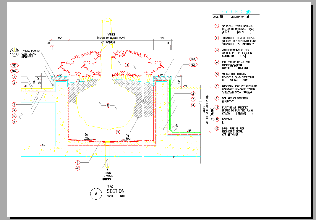某公园内树池设计cad施工详图