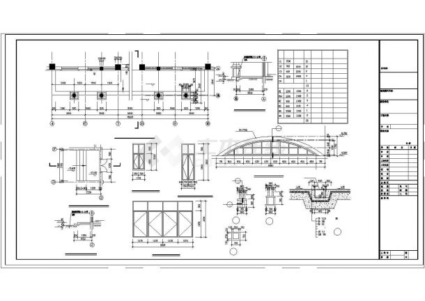 某带有台阶大样的公园食堂建筑设计CAD施工图纸-图二